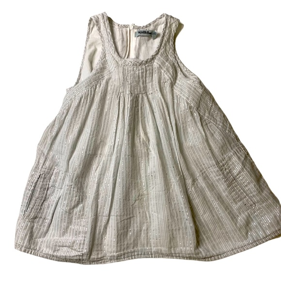 EUC Tape a l’œil 4y white shimmer silver dress - Picture 1 of 12